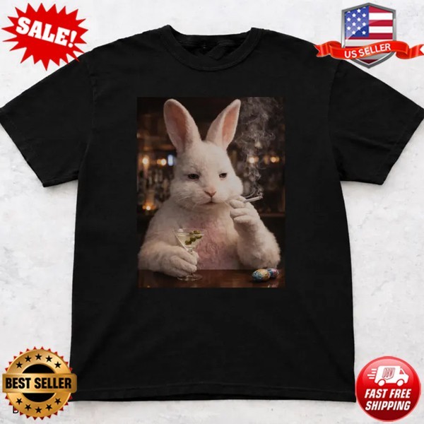 Easter Bunny Shirt Funny Bunny Martini Tee Dark Humor Easter T-Shirt S-3XL