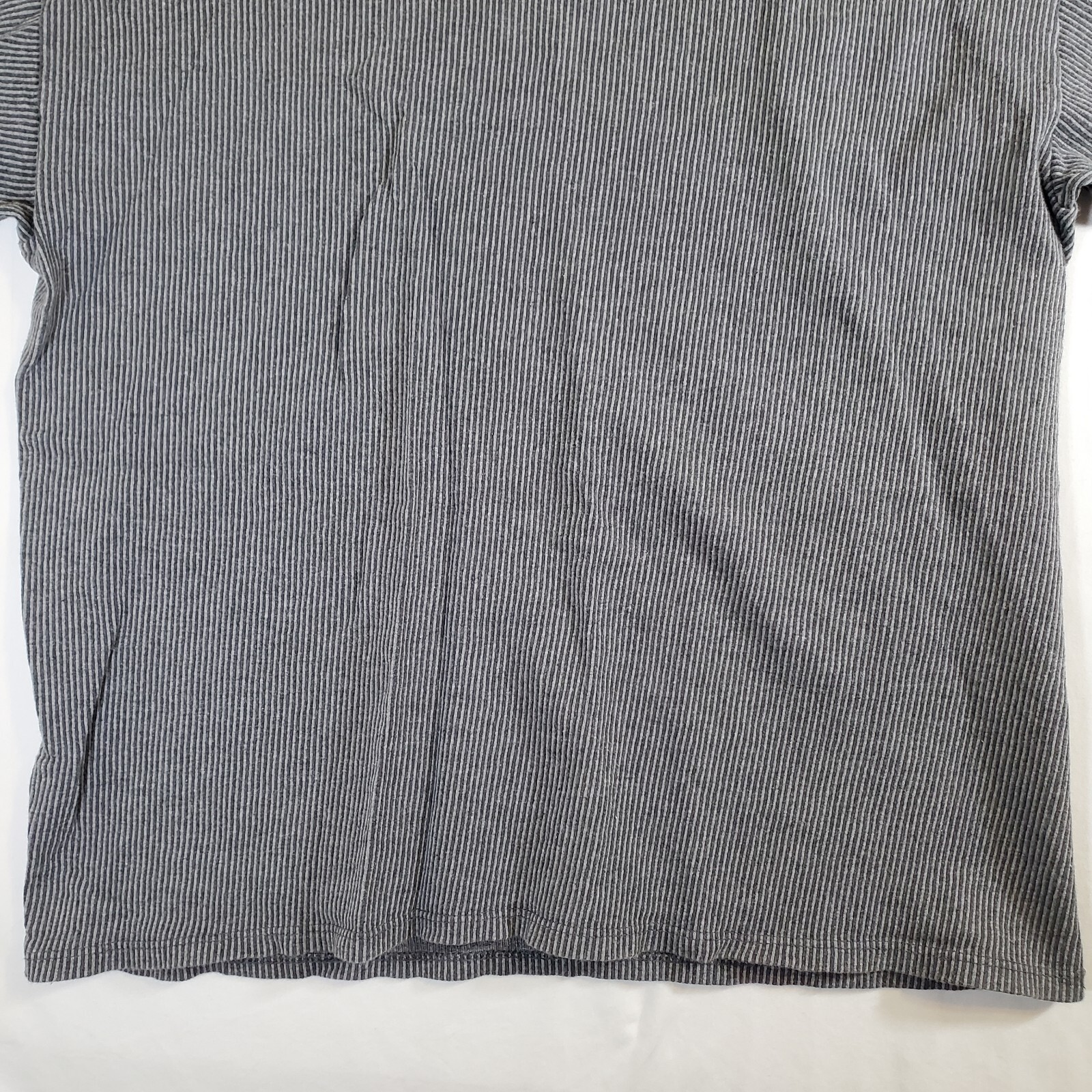 Cal Cru Gray Ribbed Polycotton Made in USA VTG 80s 90s XL TShirt T-Shirt Top