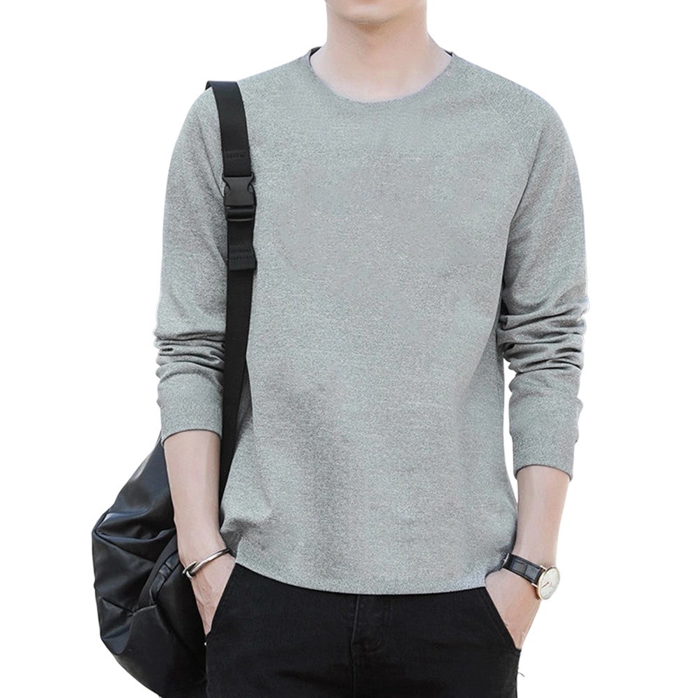 Pullover Design Long Sleeve Tee Mens Casual Top Lightweight Fabric Easy Care