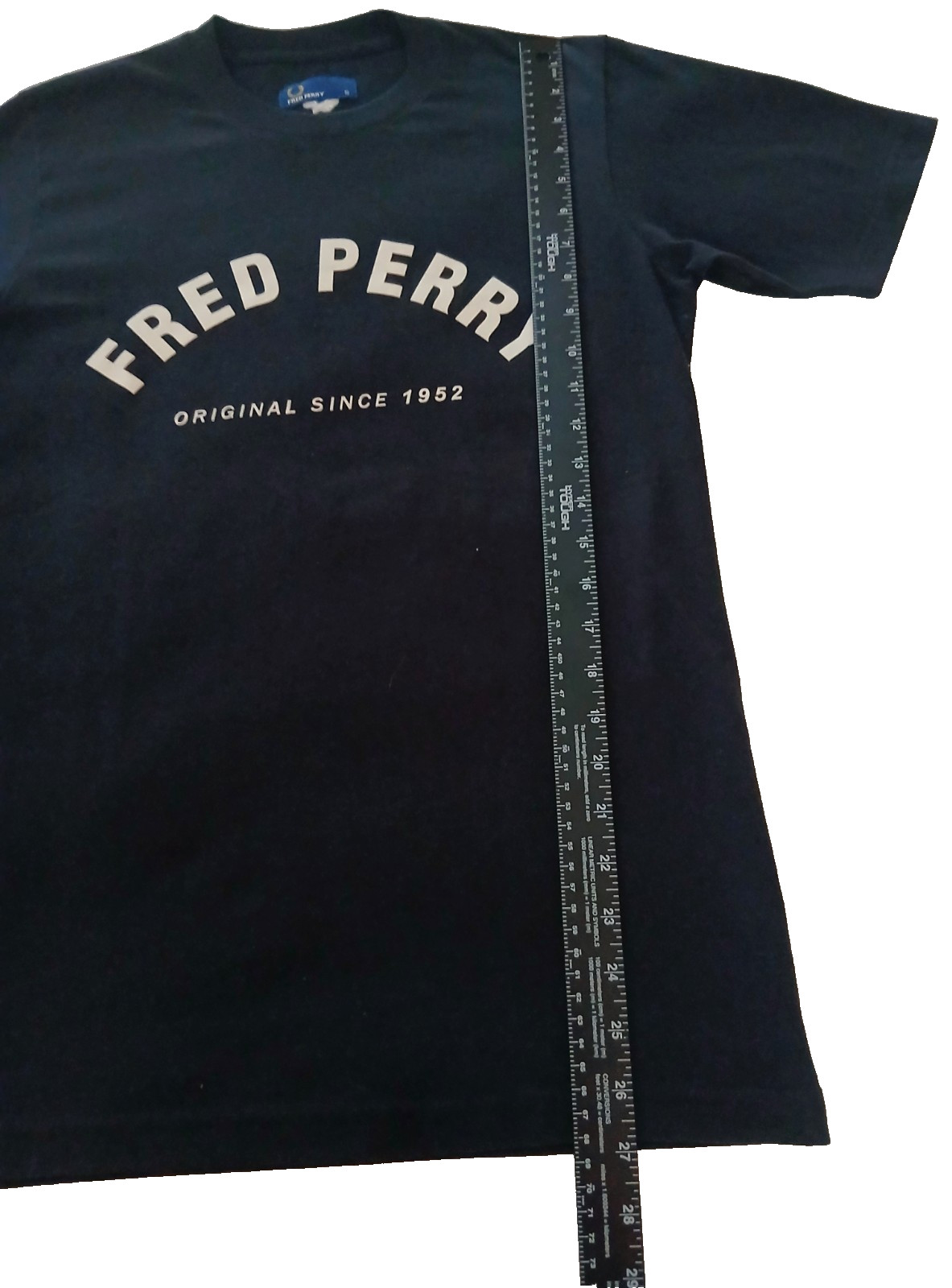 Fred Perry Orginal Since 1953 big Logo front Sz.S Black Men T-shit