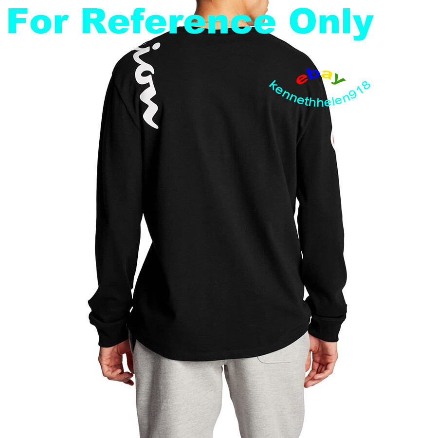 CHAMPION HERITAGE OVER SHOULDER SCRIPT LONG SLEEVE TEE SHIRT BLACK MENS SIZE M