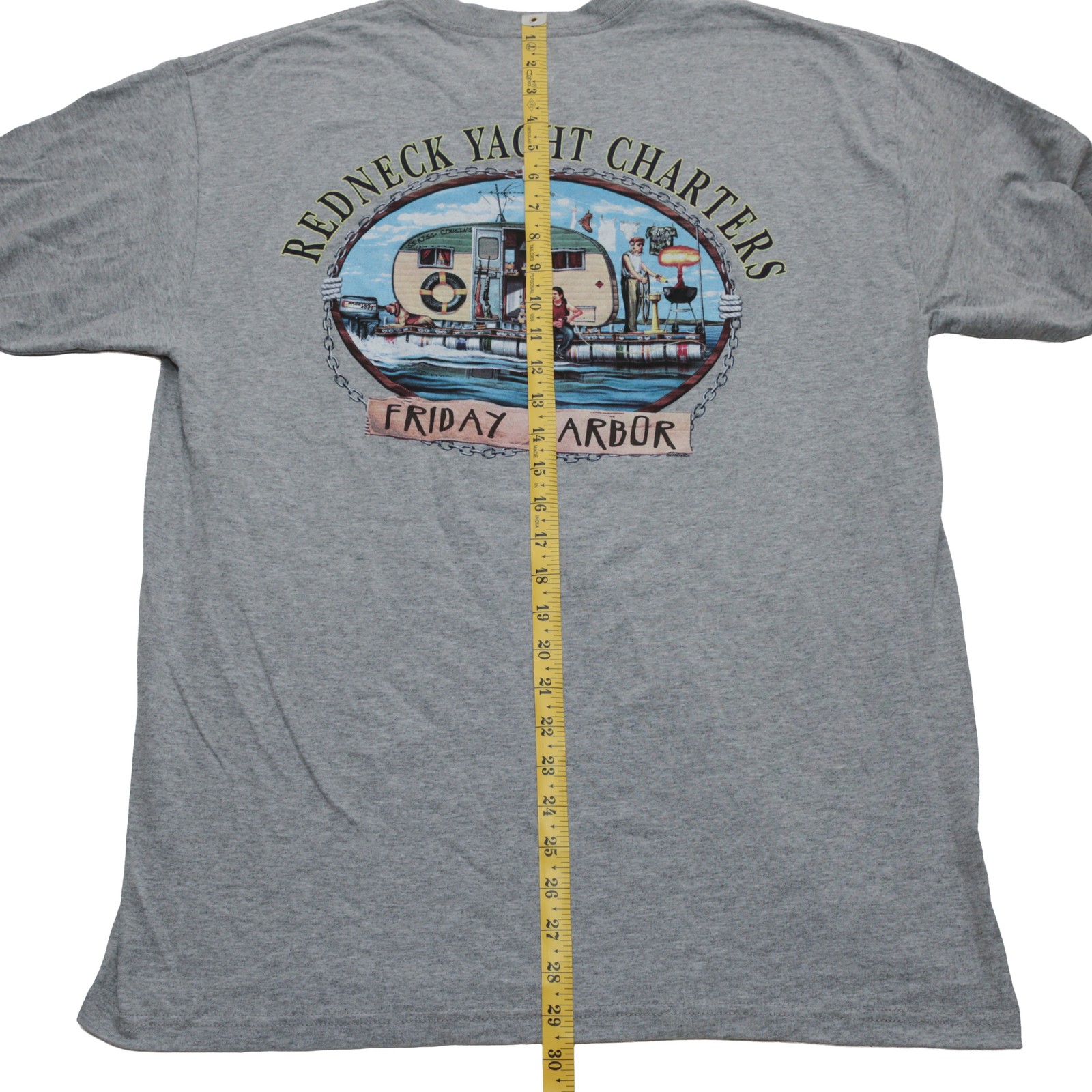 The Duck Company Redneck Yacht Charters Friday Harbor T-Shirt Men’s Gray Large
