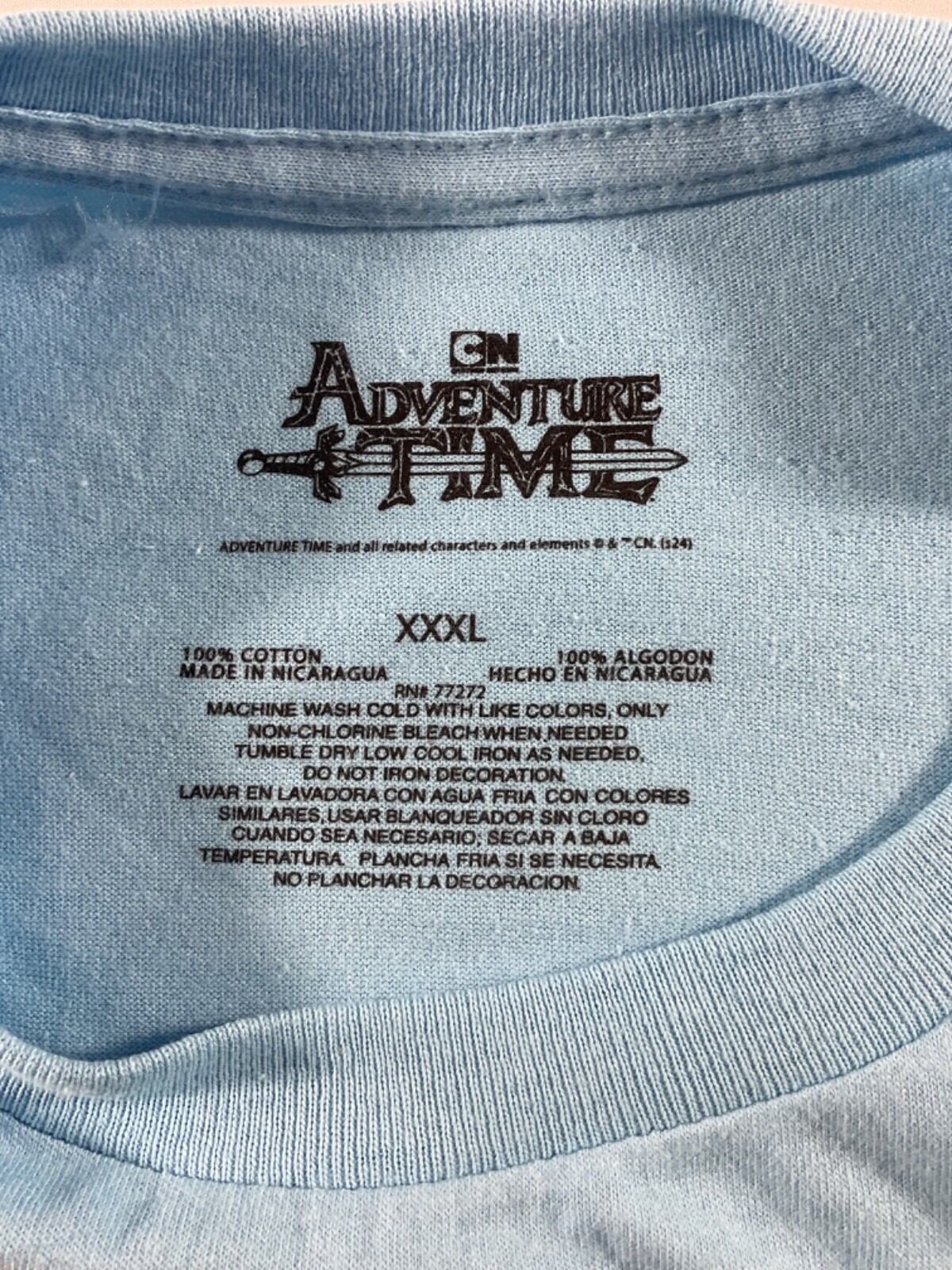 Adventure Time shirt Men’s 3XL Blue short sleeve Graphic T shirt Finn & Jake NEW