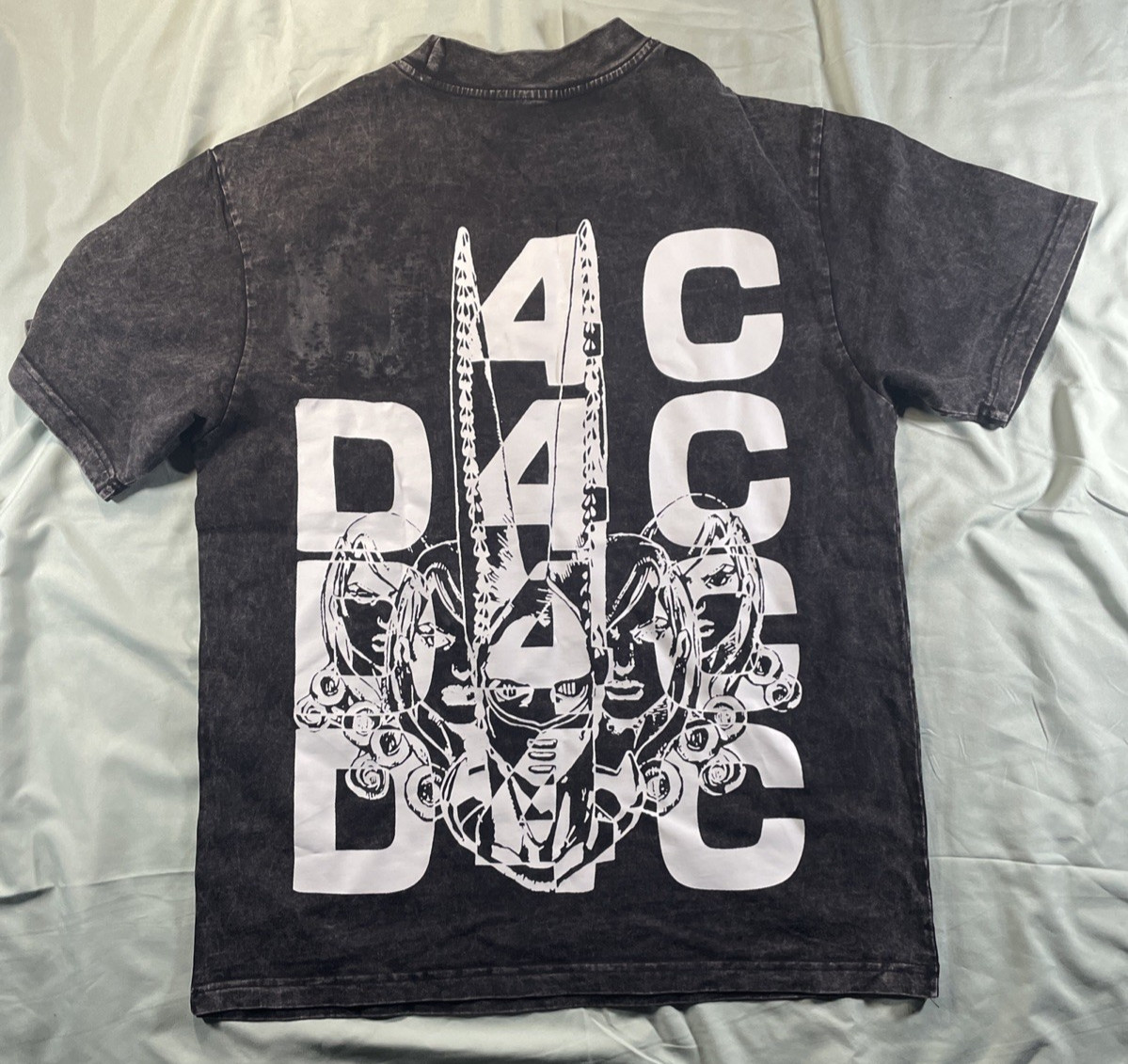 (AC/DC?) D4C T-Shirt ANIME CUSTOM GRAPHIC PRINT DIRTY DEEDS DONE DIRT CHEAP