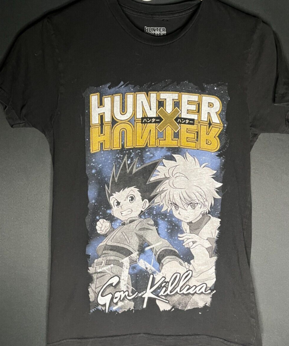 Hunter Hunter Mens Small Shirt Black Graphic print Anime short sleeve crew