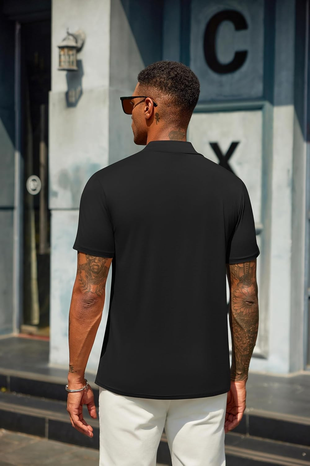 Men’S Mock Neck T Shirt Short Sleeve Slim Fit Basic Casual T-Shirts Solid Color