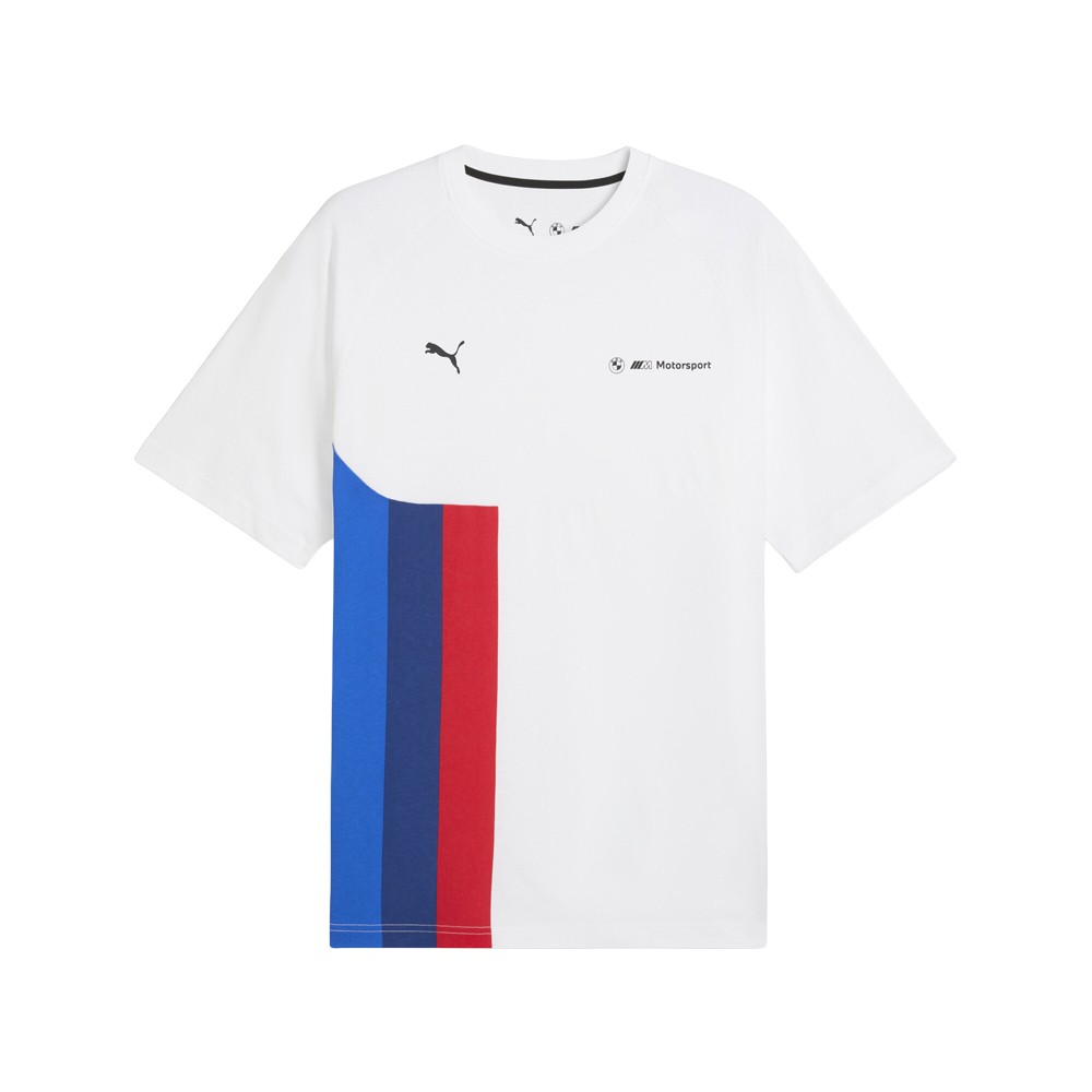 PUMA Bmw M Motorsport PumatechX Crew Neck Short Sleeve T-Shirt Mens White Casual