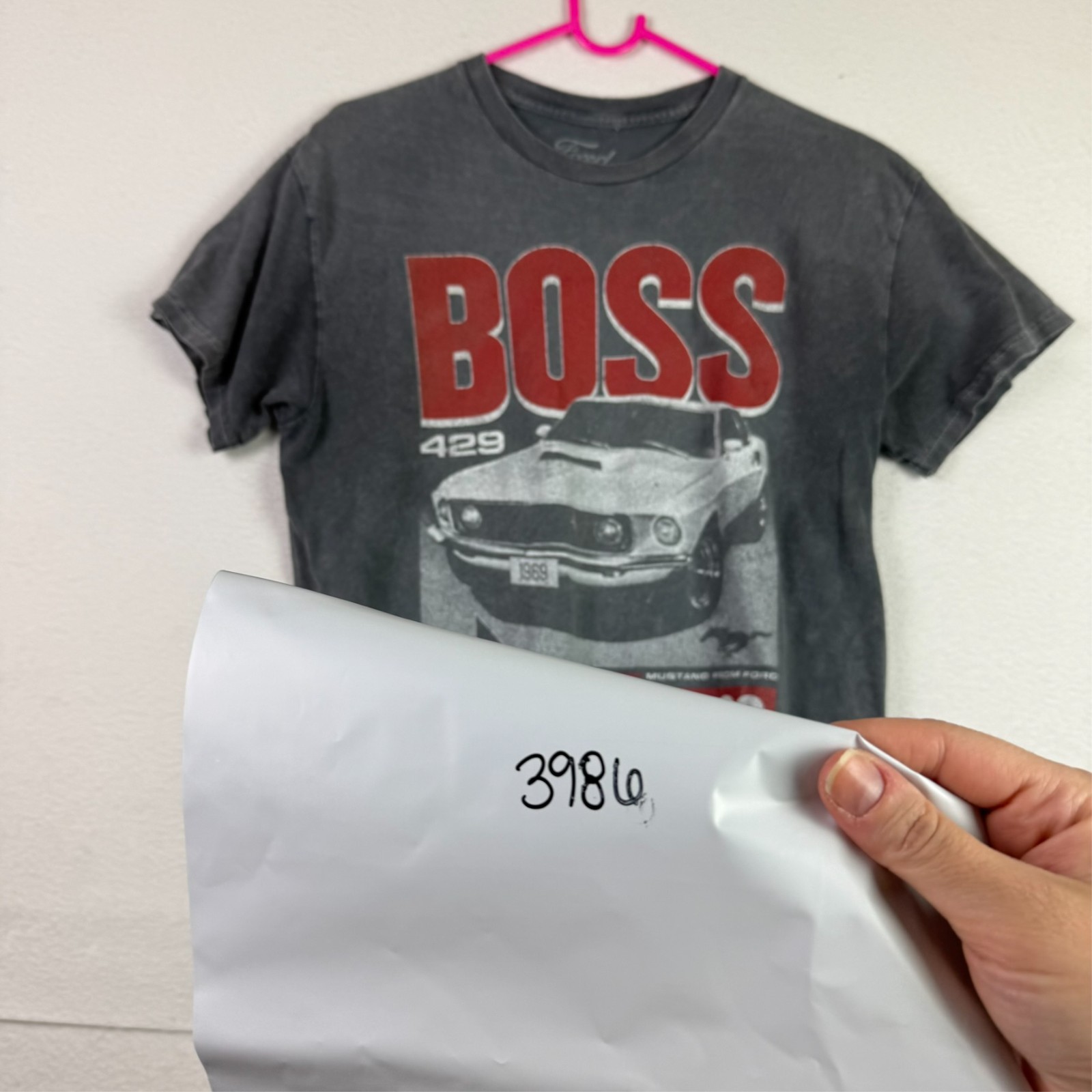 Ford Mustang Boss T Shirt Mens Medium Cotton Short Sleeve 1969