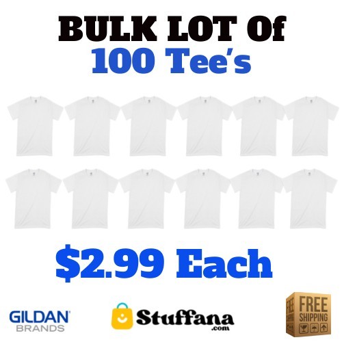 Gildan 100 Bulk Lot Heavy Cotton T-Shirt – Free Shipping
