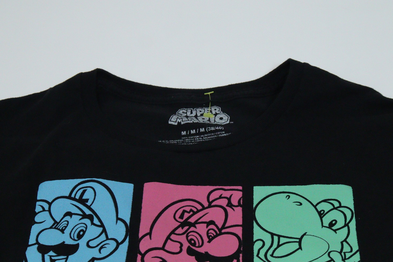 Super Mario T-Shirt Men’s M Black Graphic Nintendo Short Sleeve Cotton T0413