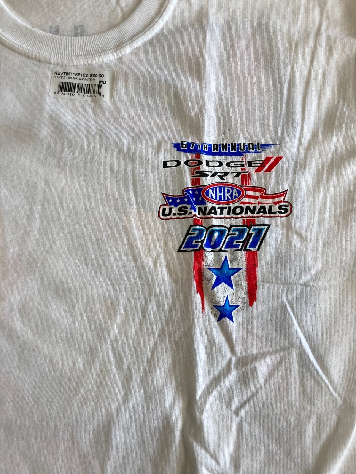 NHRA 2021 DODGE SRT US Nats Indy (158) 100% Cotton T-shirt. **PLUS** FREE **HAT!