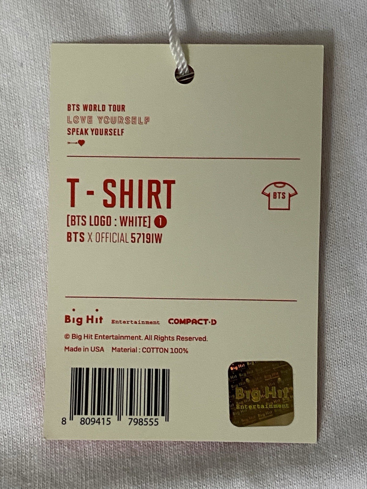 Official BTS Beyond The Scene Men Women Kpop T-Shirt Made In USA NWT Size 1 (S)