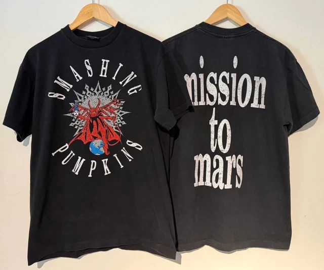 Vintage Smashing Pumpkins Mission To Mars Black 90s Band Tour T-Shirt REPRINT