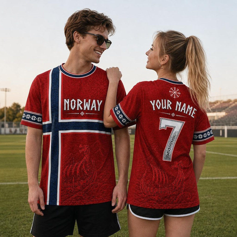 Custom Norway Soccer Jersey, Personalized Name Number