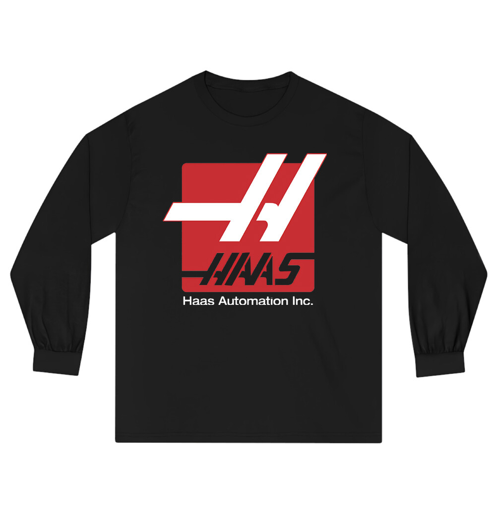 HAAS Automation Machine Racing Men’s Black Long Sleeve T-Shirt Size S to 3XL