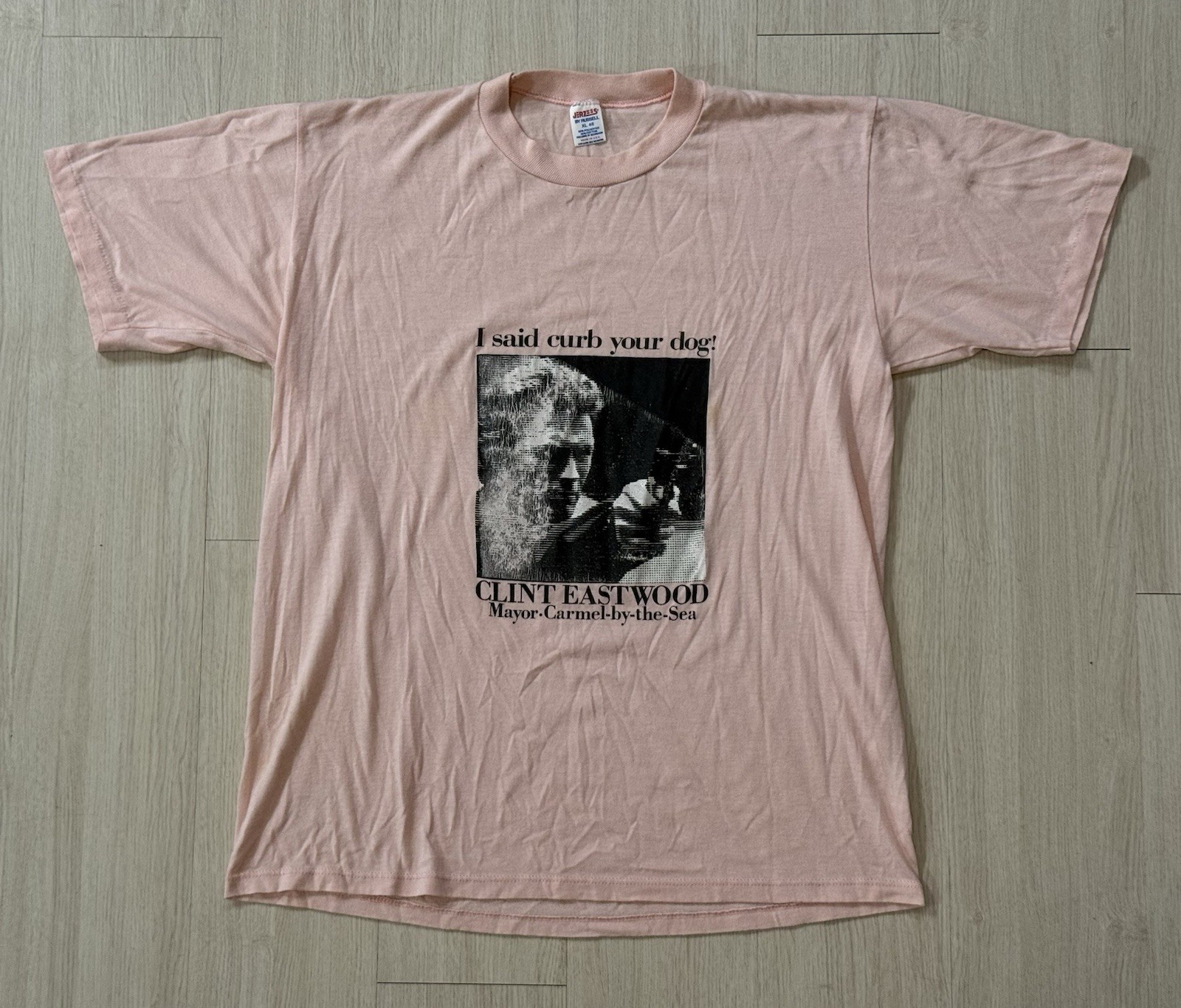 Vintage 80s Clint Eastwood ‘Curb Your Dog’ Shirt XL Mayor Carmel-by-the-Sea