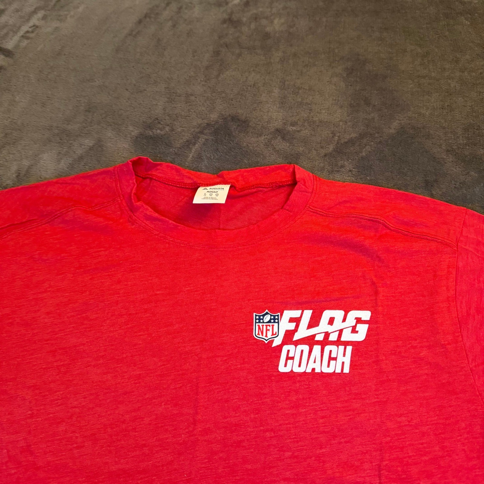 Augusta Sportswear NFL Flag Football Coach Red T Shirt Adult Large