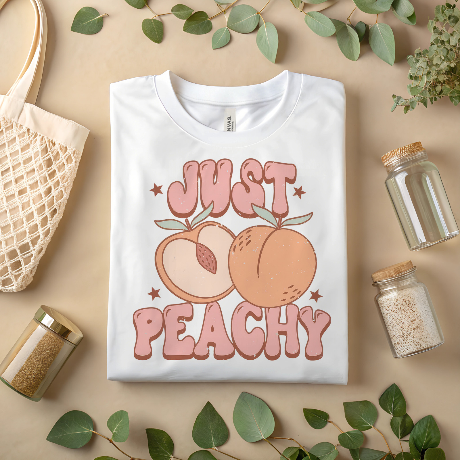 Just Peachy Shirt – Cute Retro Peach Graphic Tee for Women & Summer Outfit A452