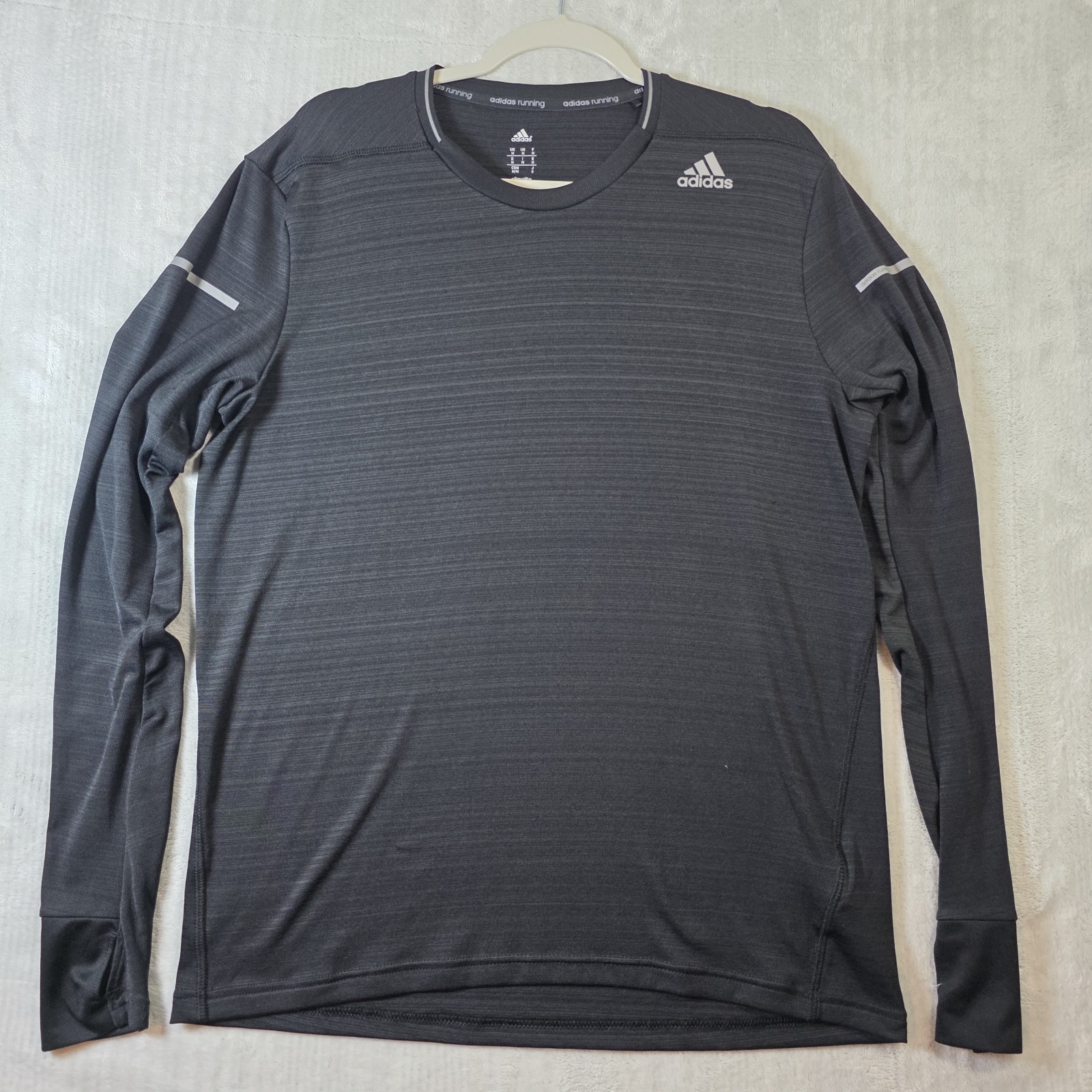 Adidas Performance Men’s Sequencials Heathered Long Sleeve Tee, Black, Medium