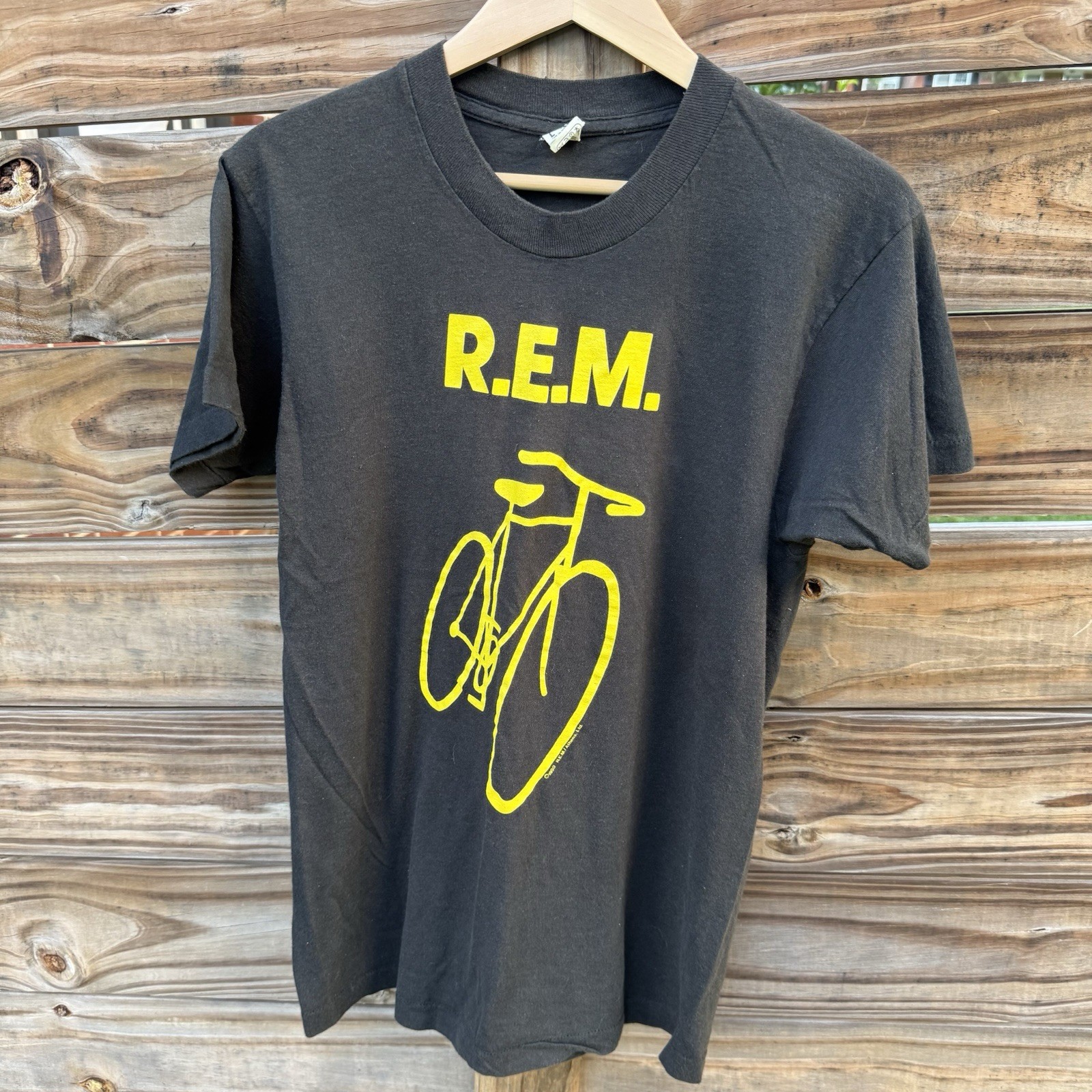 Vintage REM Little America Tour Shirt 1990 Men’s L Black Screen Stars Bike OG