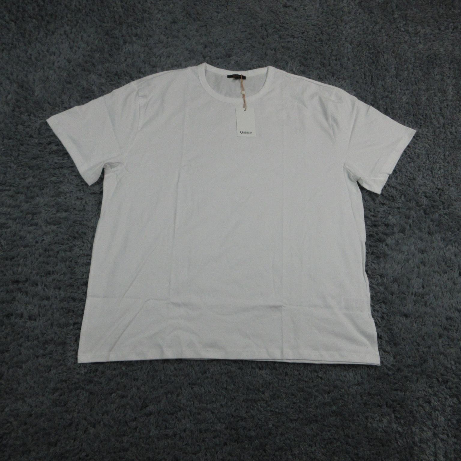 Quince Shirt Mens 2XL White Crew Neck Short Sleeve Pima Cotton Lightweight NWT