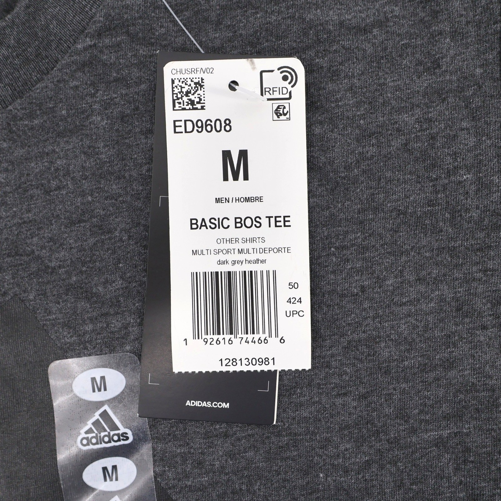 NEW Adidas Amplifier Basic BOS Tee Dark Grey Heather Mens Size Medium Shirt