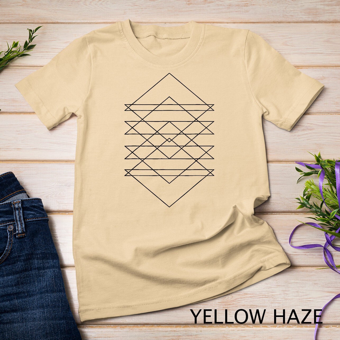 Sacred Geometry Abstract Art Geometric Triangle Lines Design Unisex T-shirt