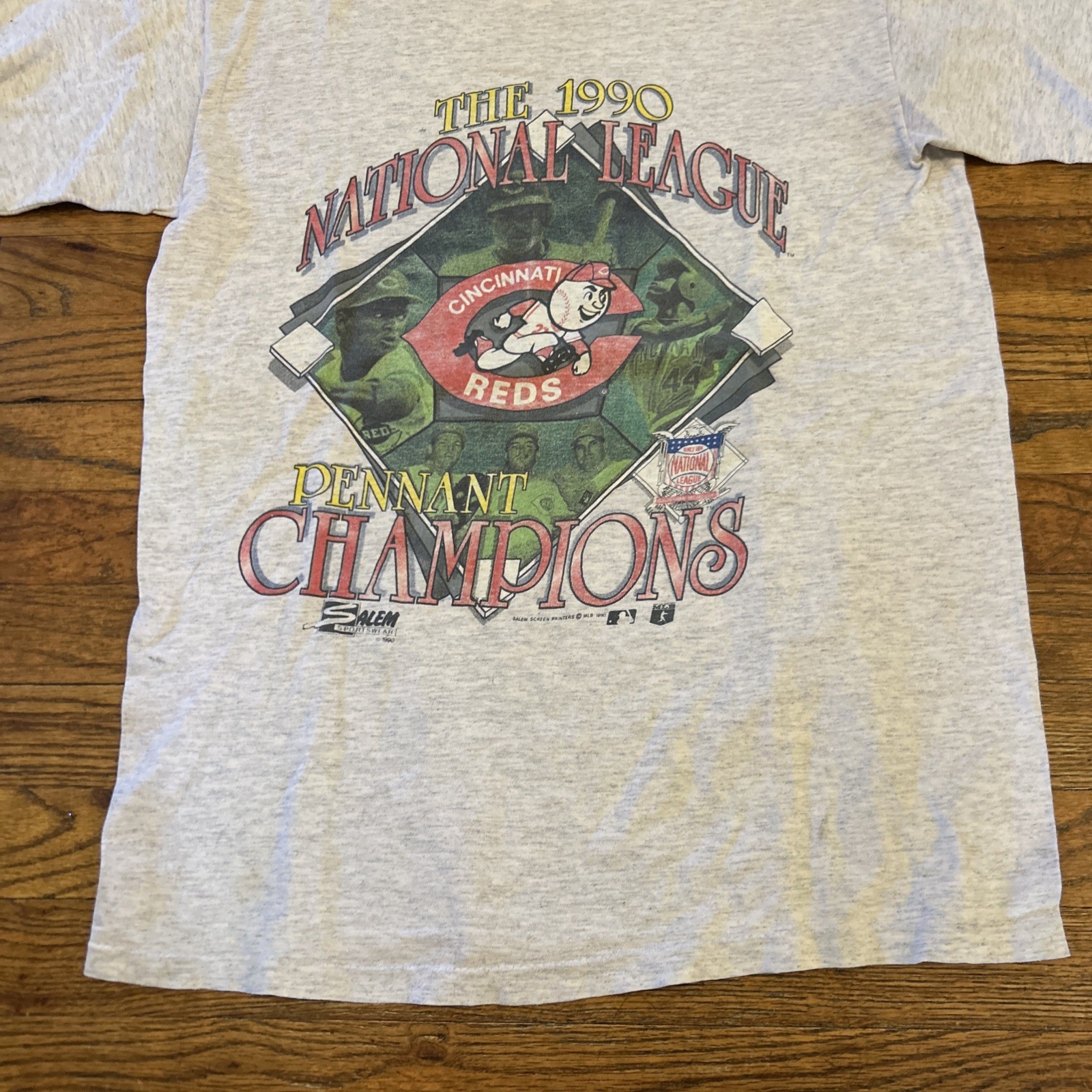 Vintage 1990 Salem Sportswear Cincinnati Reds World Champs Shirt 90s Large L