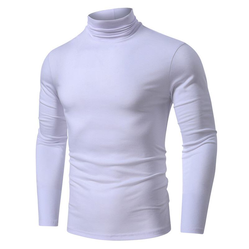 Zonbailon men’s t-shirt high collar bottomed shirt long sleeve slim fit Autumn