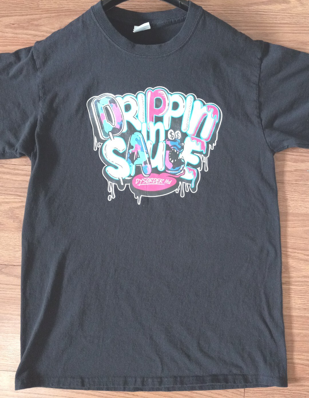 Size Medium Port & Company Core Cotton T Shirt Black Drippin in Sauce! Black