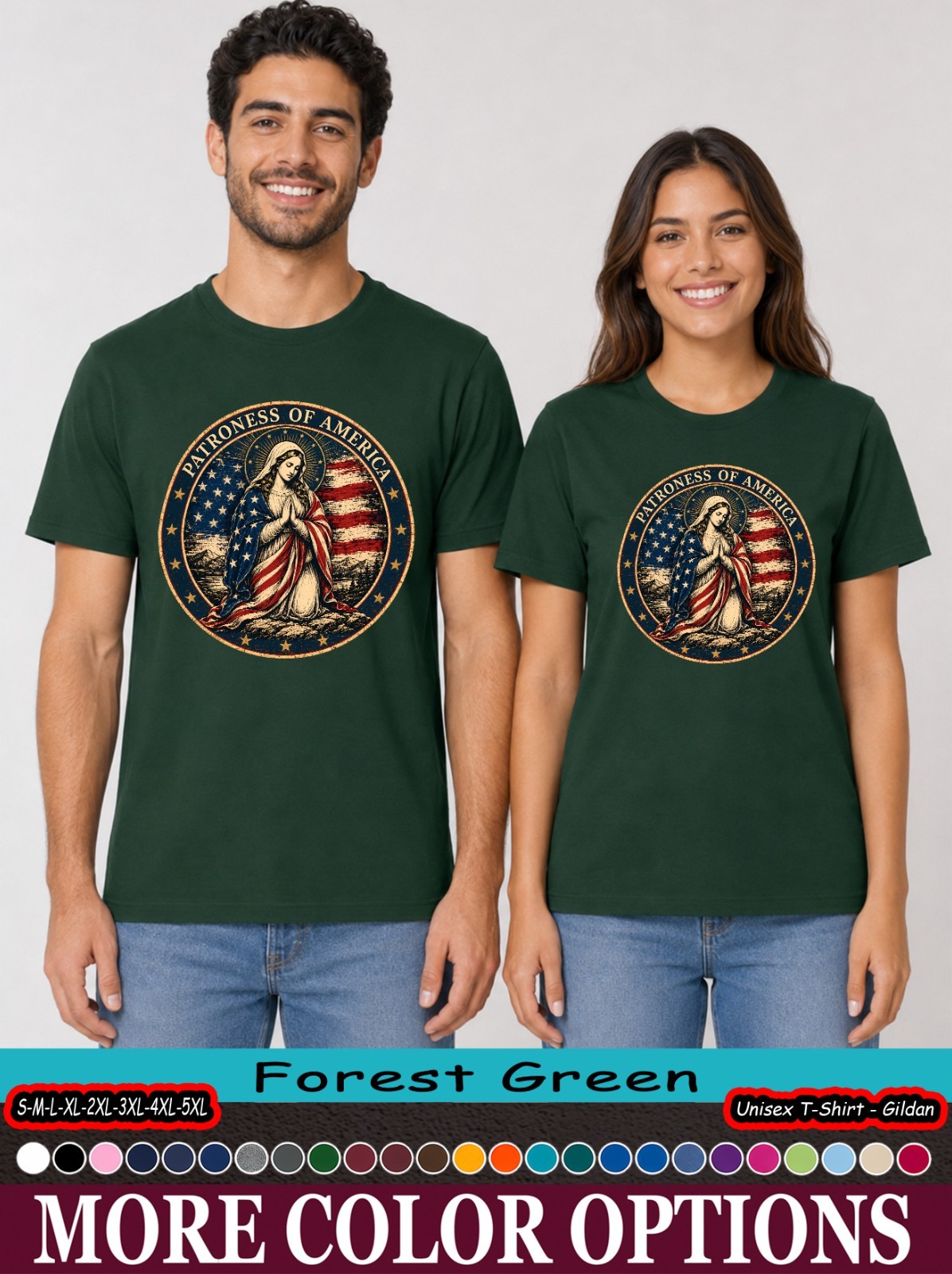 Our Lady Patroness Of America Shirt, Catholic USA Flag Mary Tee