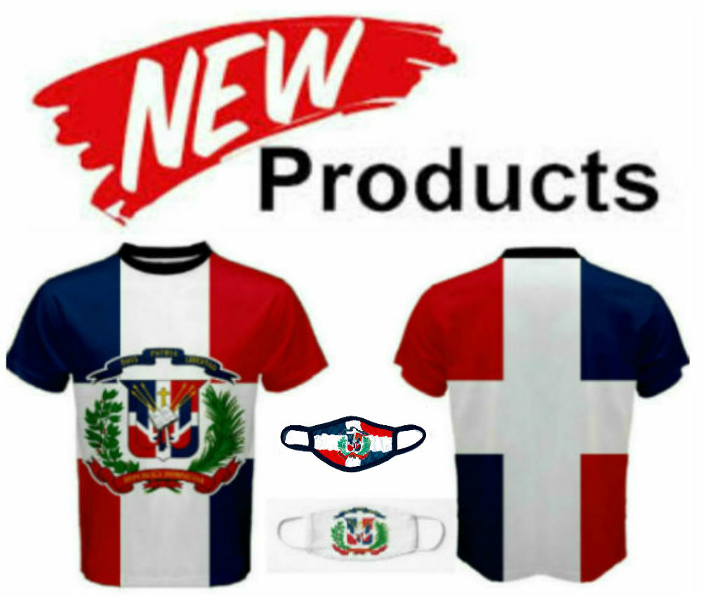 DOMINICAN REPUBLIC COAT OF ARMS FLAG MEN T-SHIRTS & FREE MASK CP BRAND