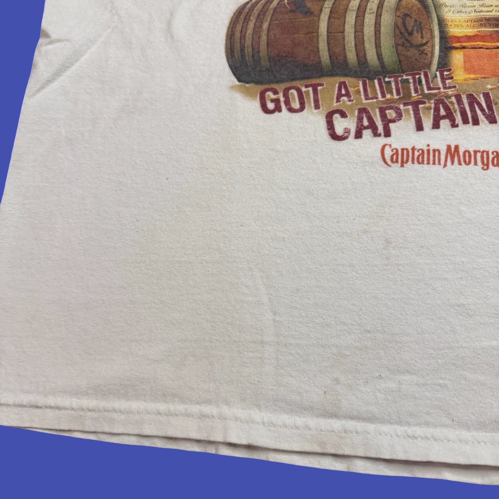 Captain Morgan Rum Graphic T Shirt XL Pirate Bar Brewery Promo Distressed