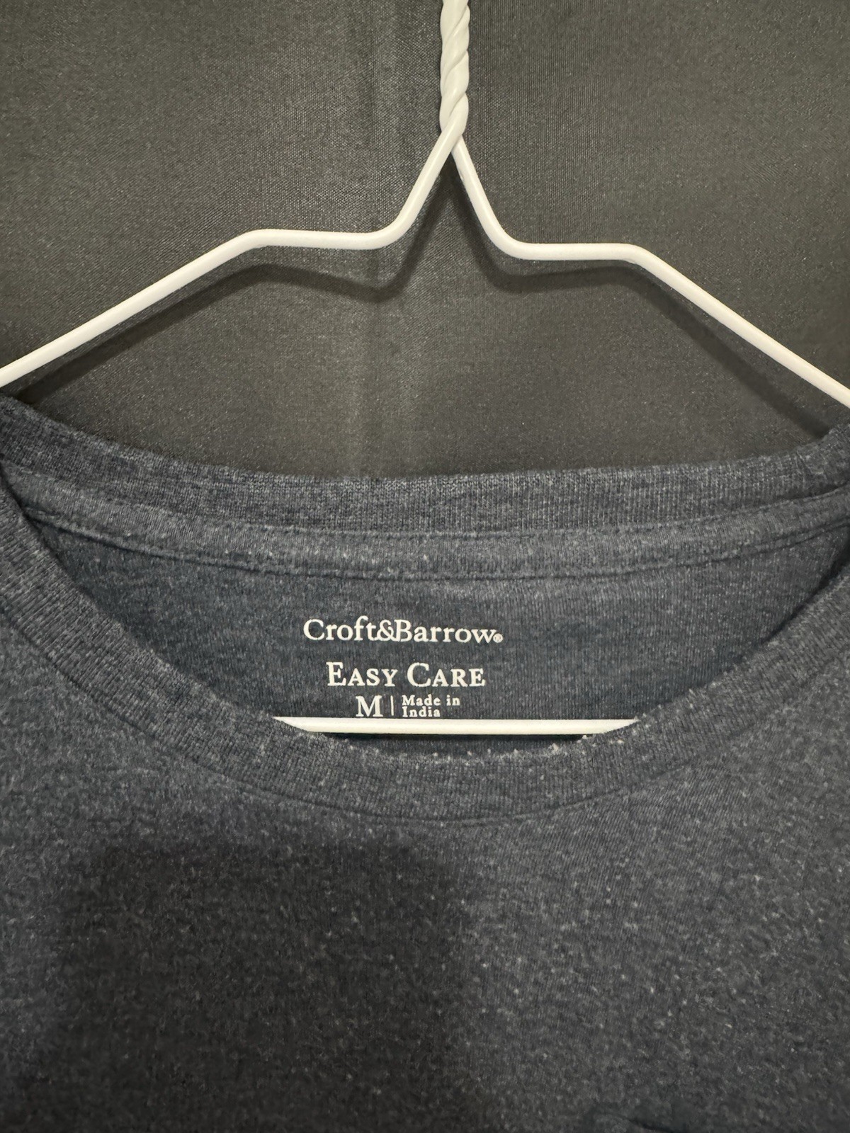 Craft & Barrow T-Shirt Mens Medium Gray Easy Care Pocket