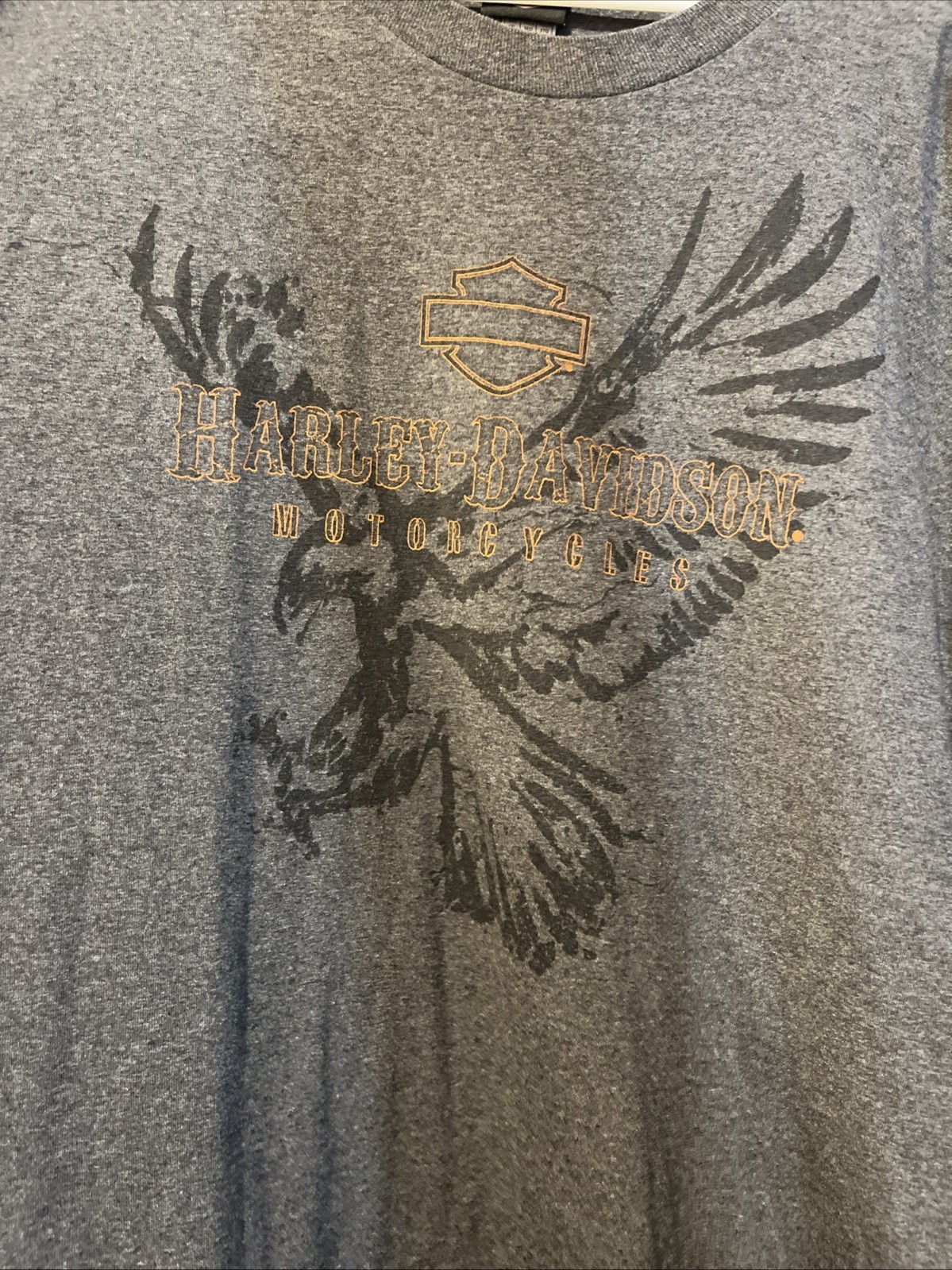Harley Davidson Eagle & Logo Gray Carbon Short Sleeve Shirt 3XL Suburban Motors