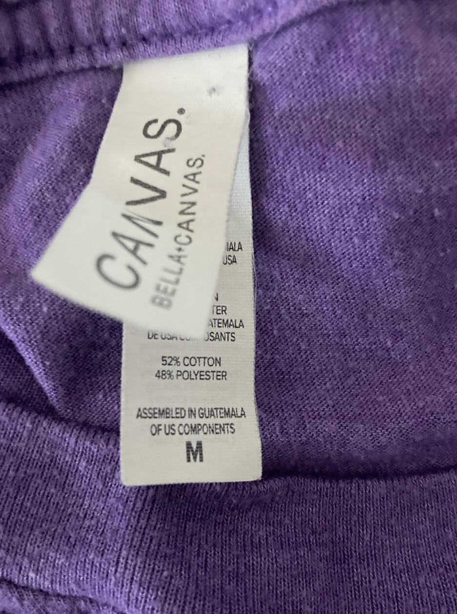 Transit T-Shirt Size M Purple Blue Coral Heather, Bella+Canvas, Short Sleeve Tee