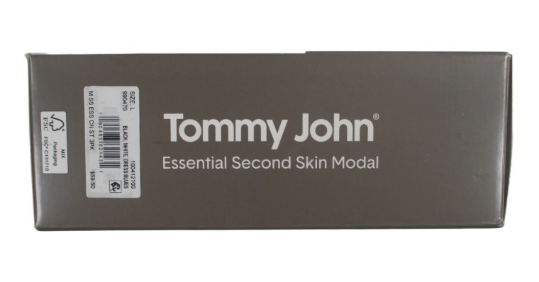 3 PACK TOMMY JOHN WHITE BLACK SECOND SKIN MODAL CREW NECK STAY TUCKED UNDERSHIRT