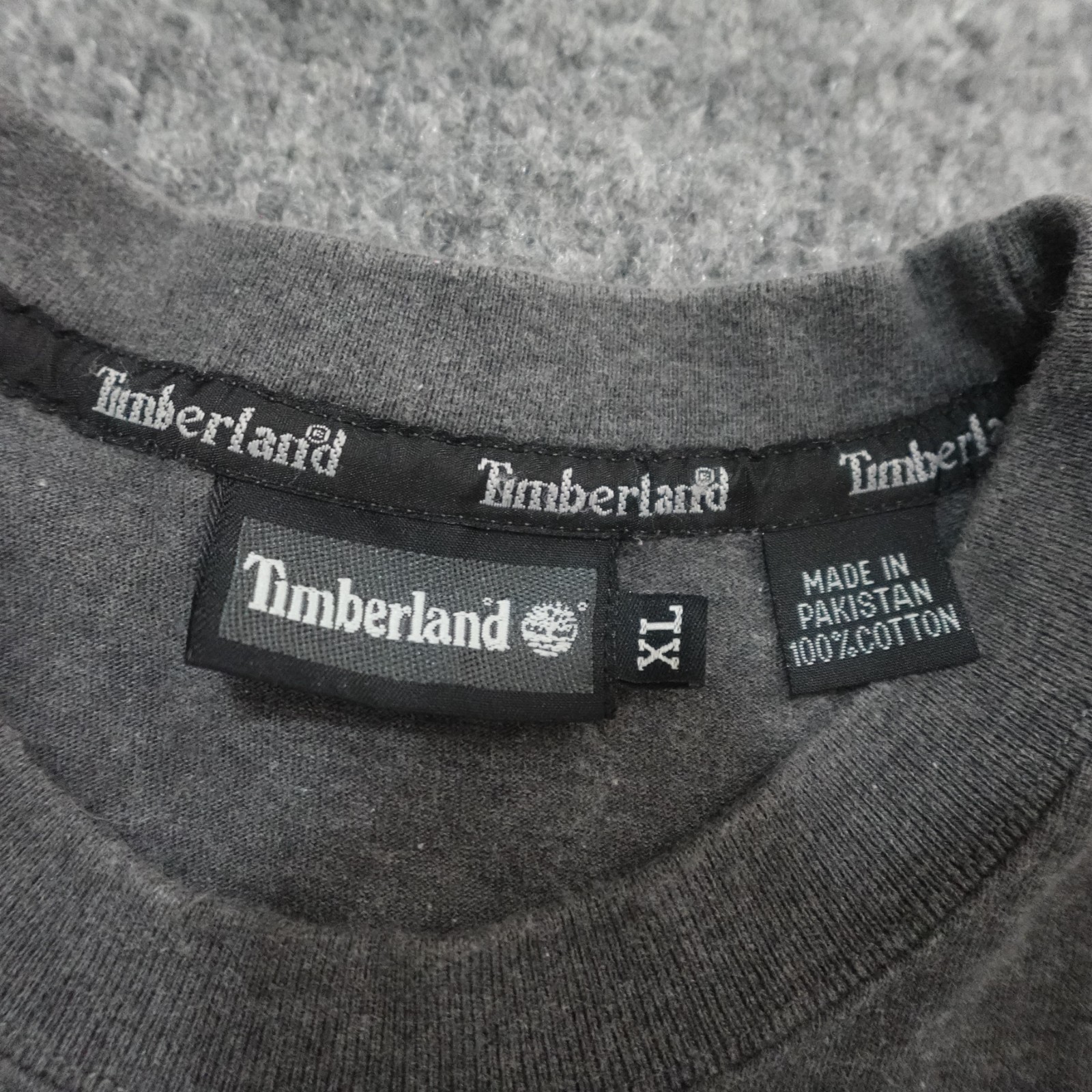 VTG Timberland Shirt Men XL Gray Green Embroidered Crew Neck T Hip Hop Y2k 0684
