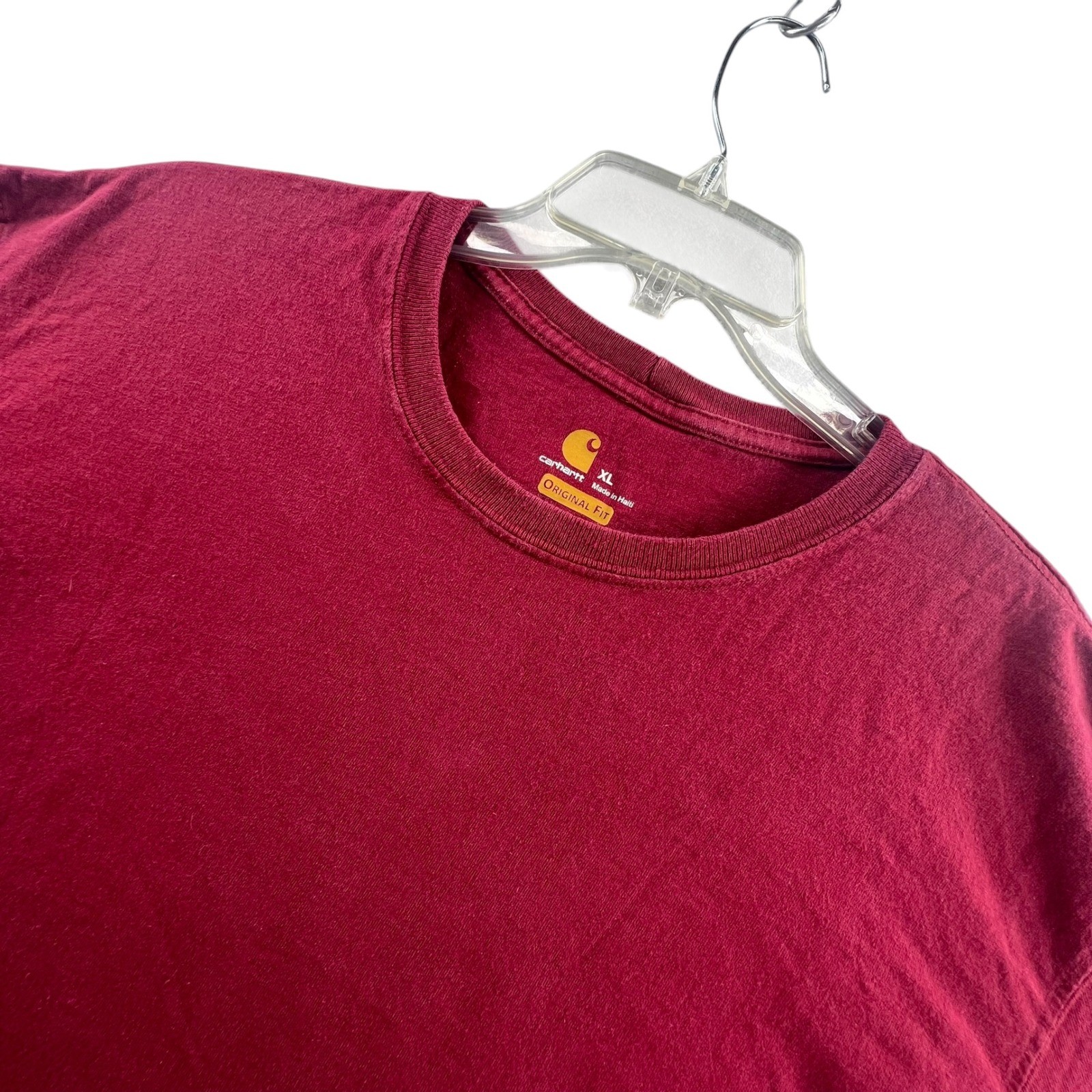 Carhartt T-Shirt Mens XL Red Long Sleeve Graphic Logo Original Fit K231