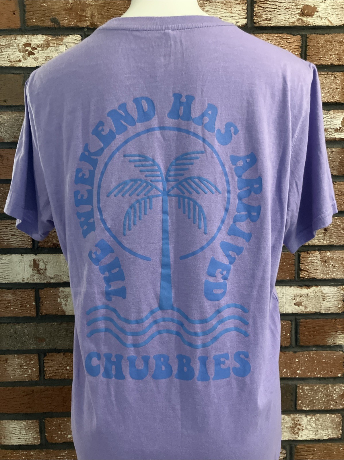 Chubbies T Shirt Weekend Has Arrived Purple The Relaxer Short Sleeve Mens L