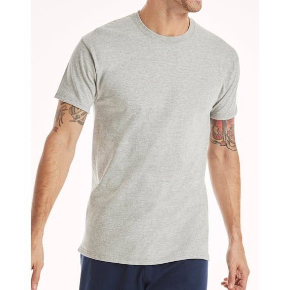 Hanes Men’s T-Shirt Size L Light Steel Moisture-Wicking –BL2–