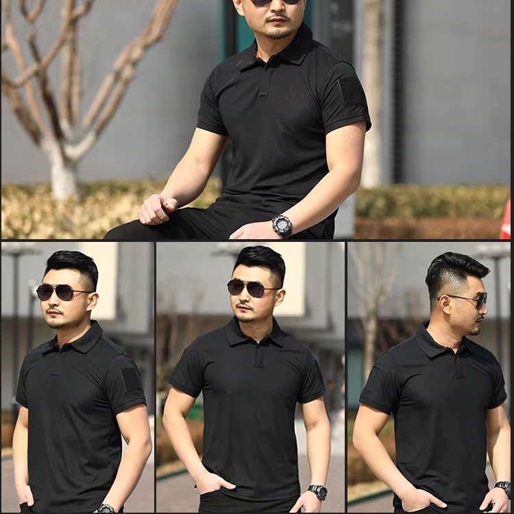 Men’s Tactical Polo T-Shirt Quick Dry Combat Short Sleeve Team Work Casual Shirt