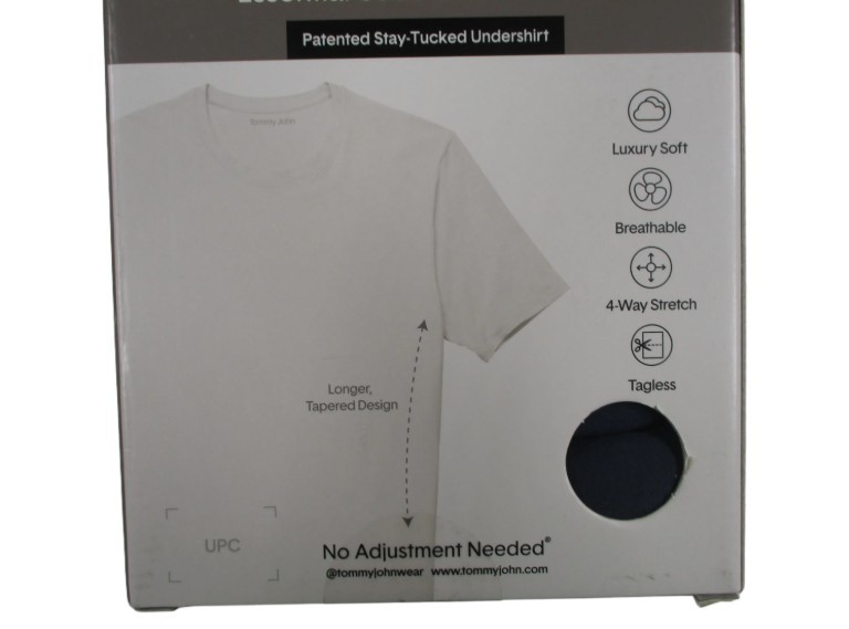 3 PACK TOMMY JOHN WHITE BLACK SECOND SKIN MODAL CREW NECK STAY TUCKED UNDERSHIRT