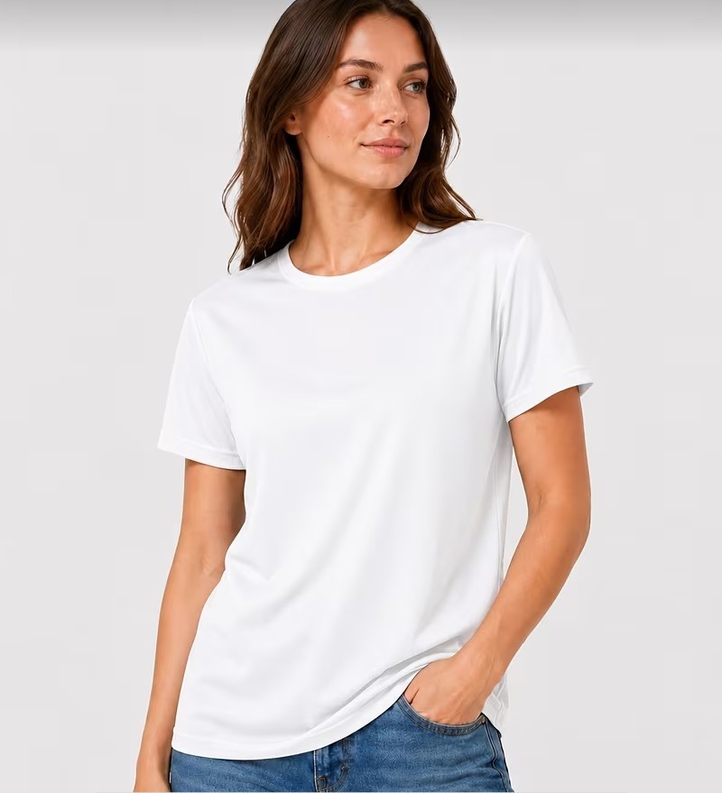 Reloust 12 Pack Medium White Crew Neck Short Sleeve Polyester T-Shirts