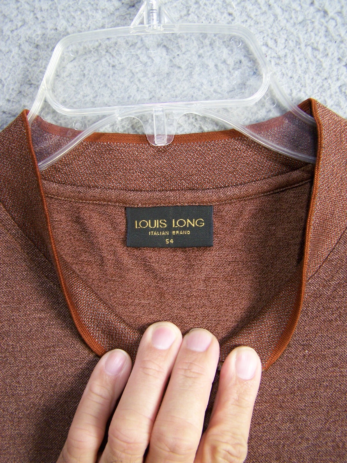 LOUIS LONG Shirt Adult XXL 2XL 54 Brown Italian Brand Classic Designer Italy Men
