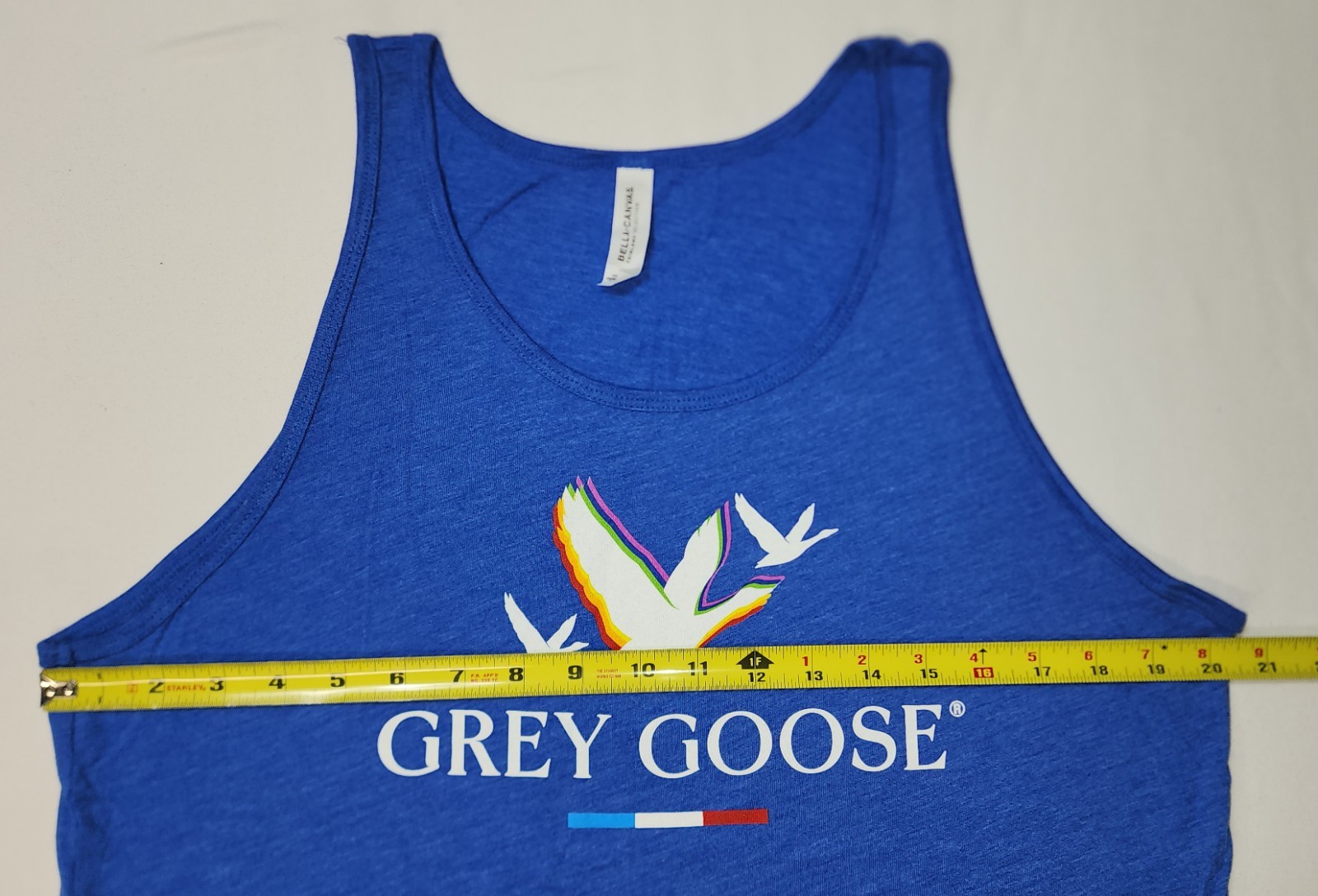 Grey Goose Vodka Men Blue Sleeveles Branded Tank Top Graphic Print Logo French M
