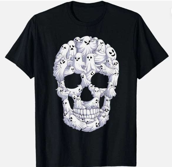 Skull Ghost Funny Boo Ghosts Halloween Costume Unisex T-Shirt