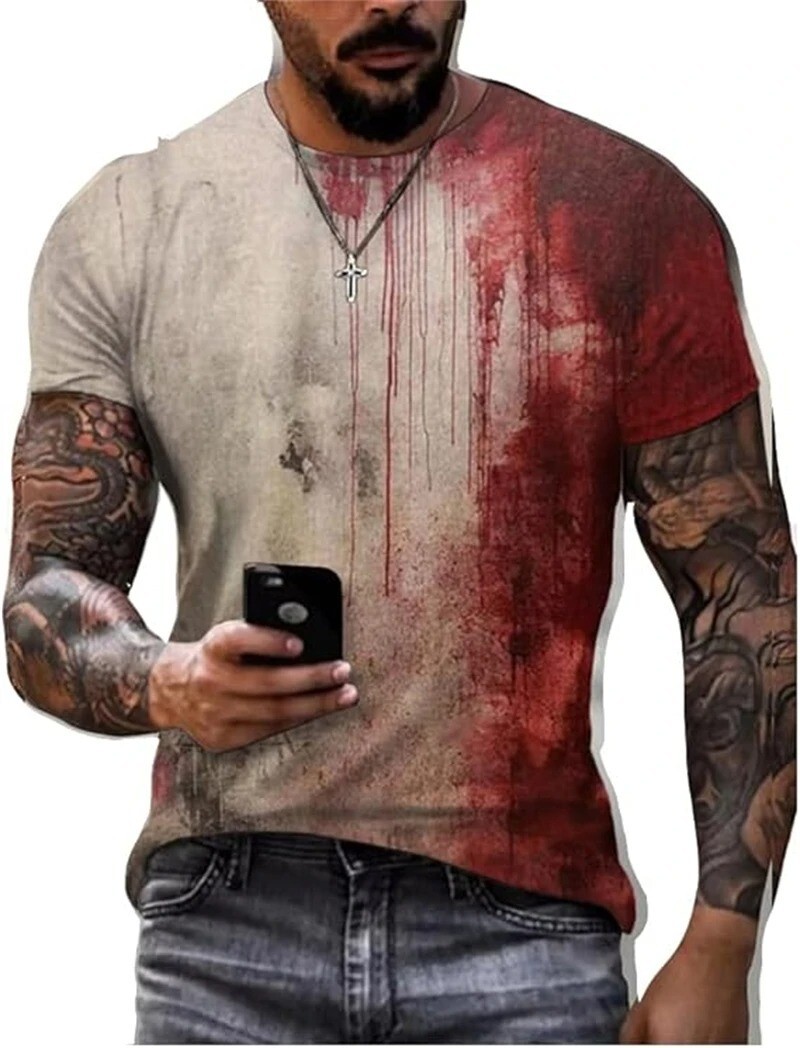 Im Fine Bloody Shirt Halloween Bloody Cloth Men Horror Tshirts Funny Shirts Gift