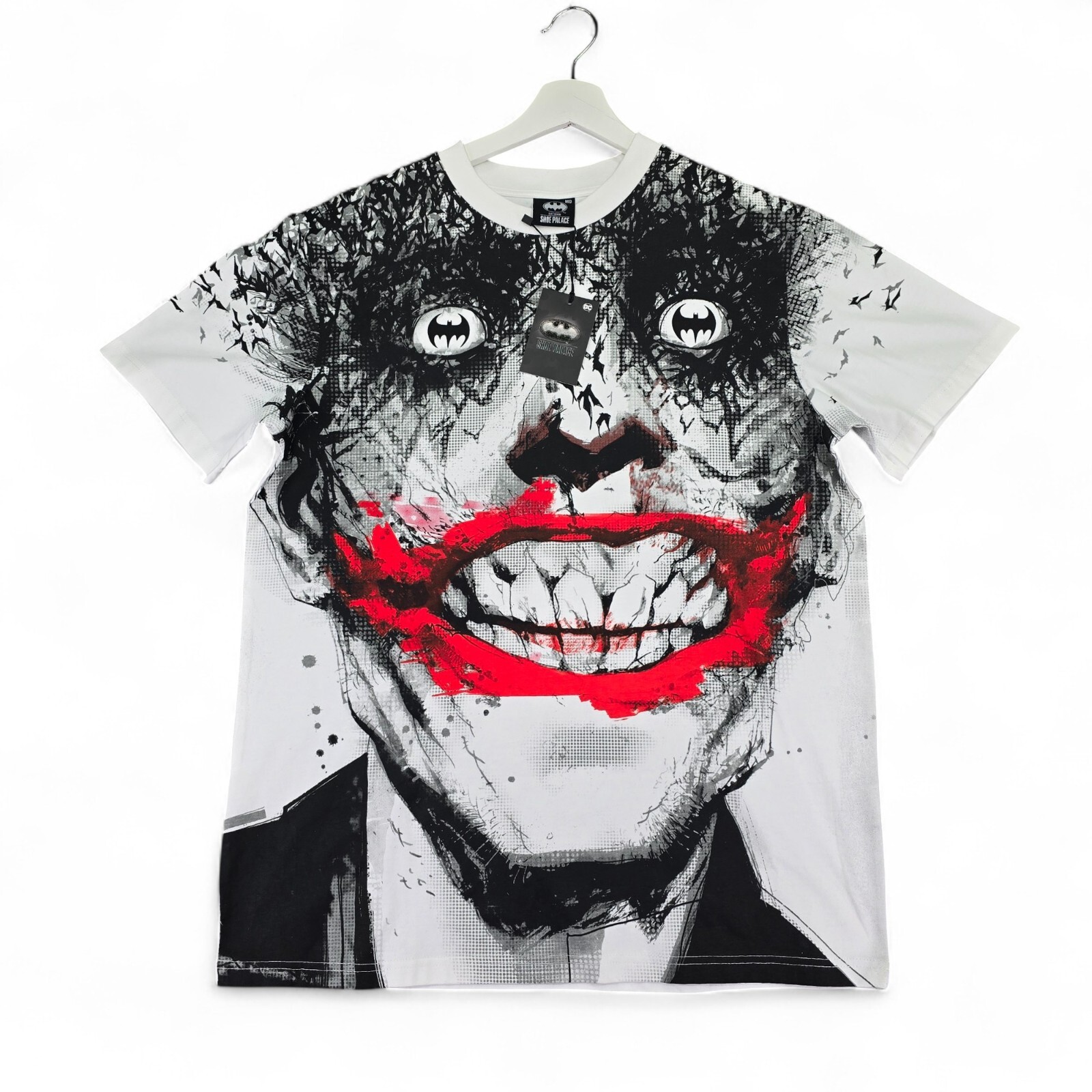 Batman x Shoe Palace Big Face Joker Graphic Print T Shirt Mens Medium White NEW