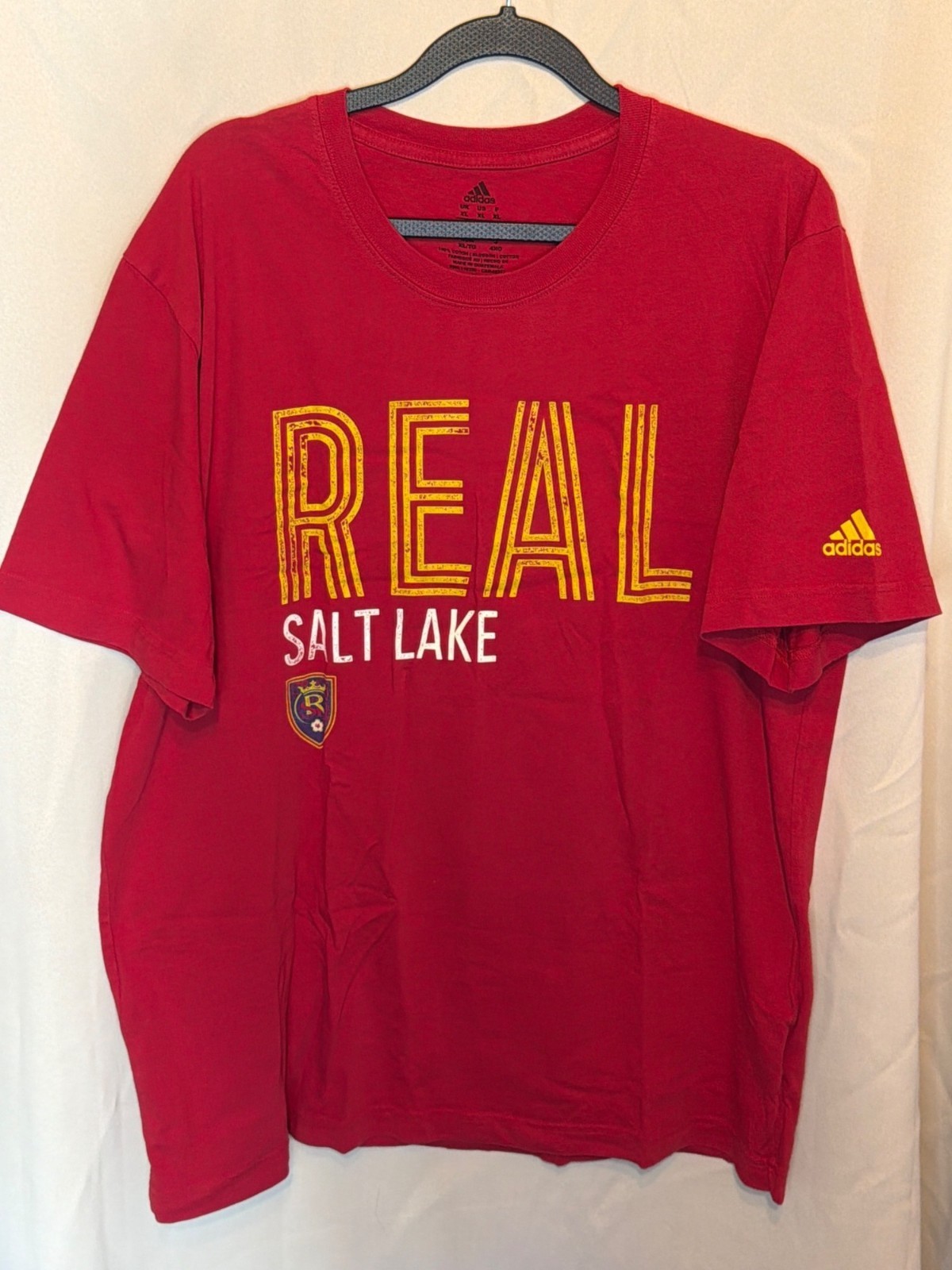 Adidas Real Salt Lake Red T-Shirt XL Short Sleeve Graphic Tee Soccer Fan Apparel
